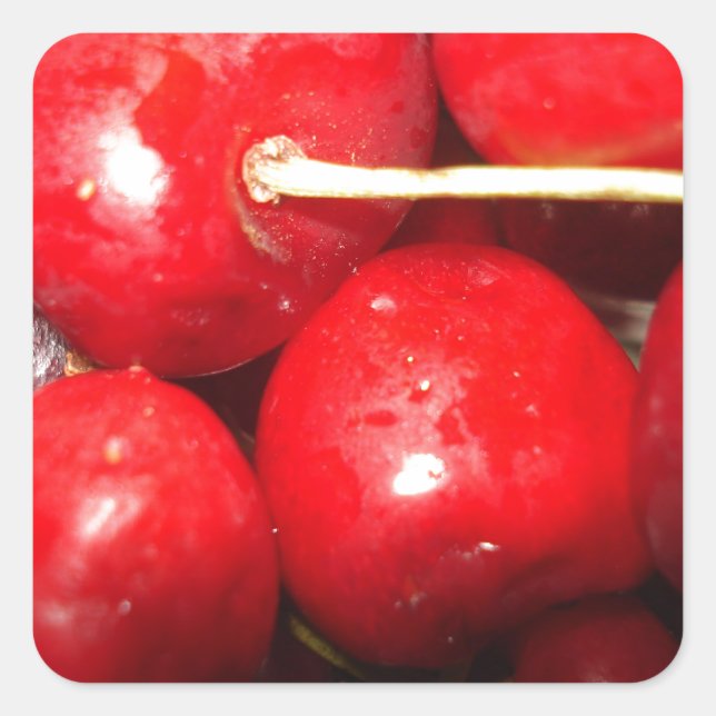 Adesivo Quadrado Cherries Art Photo (Frente)