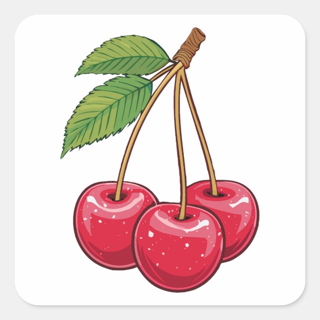 Adesivo Quadrado Cherry (Frente)