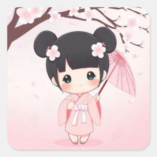 Adesivo Quadrado Cherry Blossom