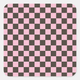 Adesivo Quadrado Cherry blossom checkered board pattern