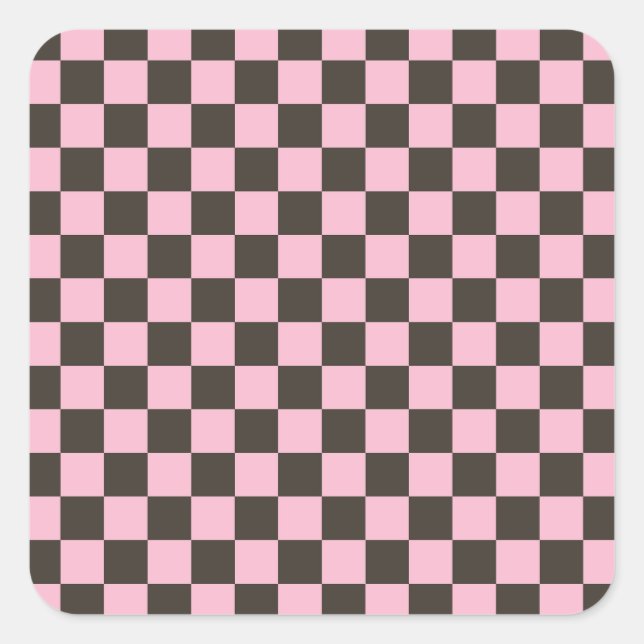 Adesivo Quadrado Cherry blossom checkered board pattern (Frente)