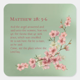 Adesivo Quadrado Cherry Blossoms em Rosa e Teal