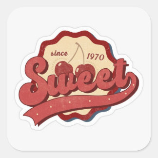 Adesivo Quadrado 🍒 Cherry Vintage Sticker