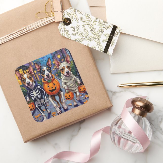 Adesivo Quadrado Chesapeake Bay Terrier Dogs Figurinos de Halloween (Presentear)