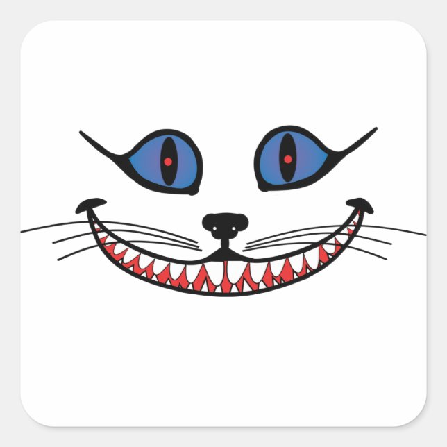 Adesivo Quadrado Cheshire Cat Smile (Frente)