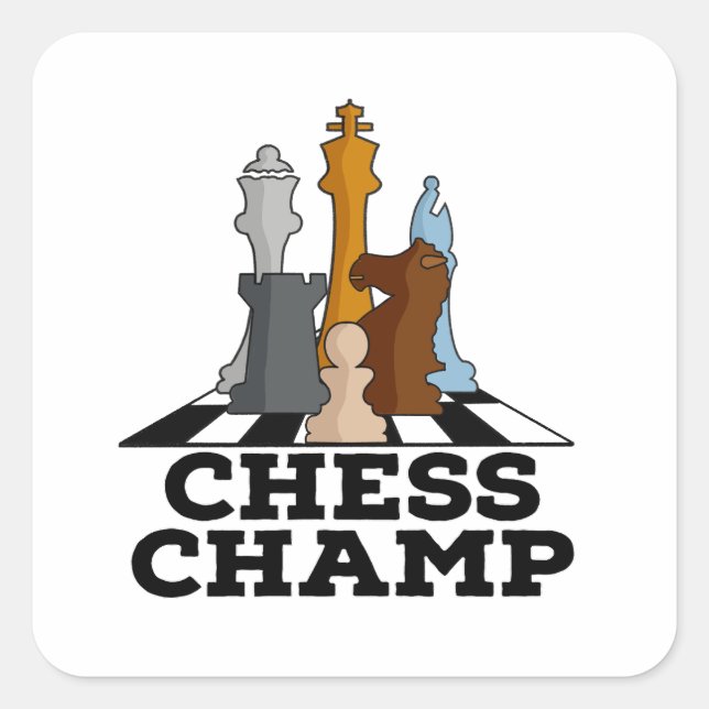 Adesivo Quadrado Chess Champ (Frente)