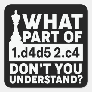 Adesivo Quadrado Chess Engraçado Mova Preto e Branco