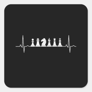 Adesivo Quadrado Chess Heartbeat Play Chess