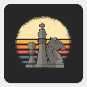 Adesivo Quadrado Chess Retro