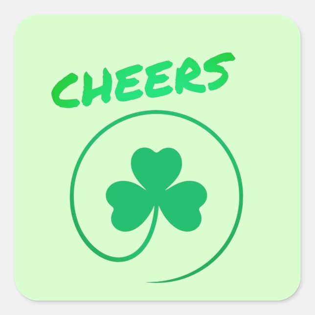 Adesivo Quadrado Chever Shamrock Dia de São Patrício Verde irlandês (Frente)