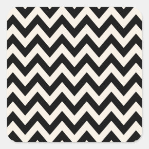 Adesivo Quadrado Chevron Branco Negro E Creme, Zigzag Herringbone