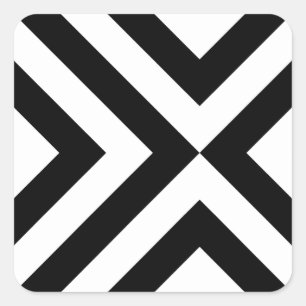 Adesivo Quadrado Chevrons Pretos e Brancos
