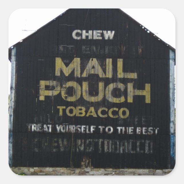 Adesivo Quadrado Chew Mail Pouch Cigarro Barn - Foto Original (Frente)