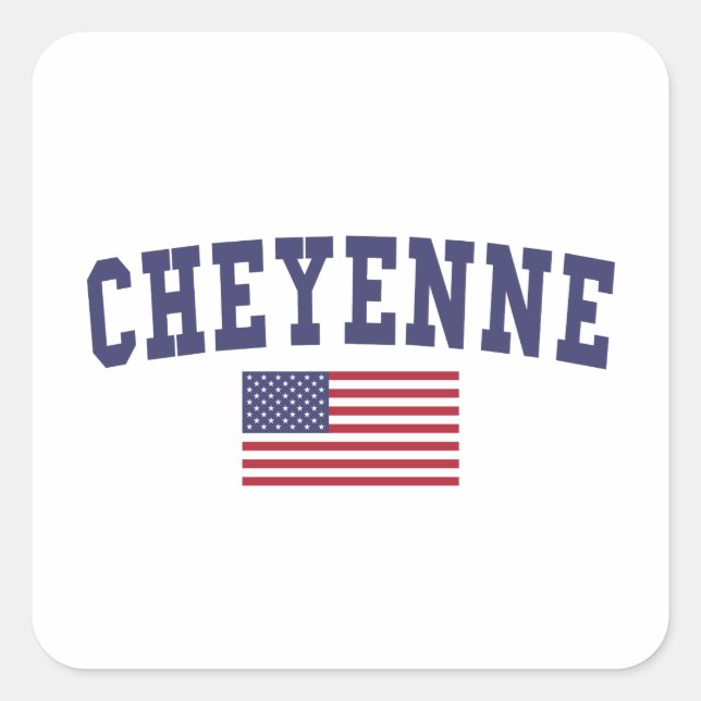 Adesivo Quadrado Cheyenne US Flag (Frente)