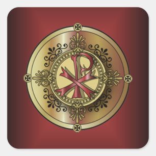 Adesivo Quadrado Chi-Rho Monograma ~ Símbolo Cristão P & X