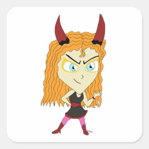 Adesivo Quadrado chibi