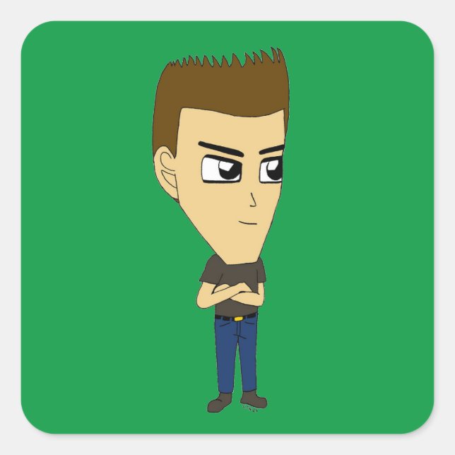 Adesivo Quadrado chibi (Frente)