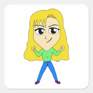 Adesivo Quadrado chibi