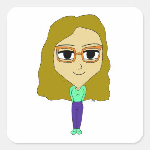 Adesivo Quadrado chibi