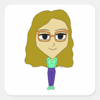 Adesivo Quadrado chibi
