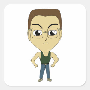 Adesivo Quadrado chibi