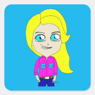 Adesivo Quadrado chibi