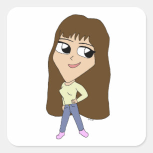 Adesivo Quadrado chibi