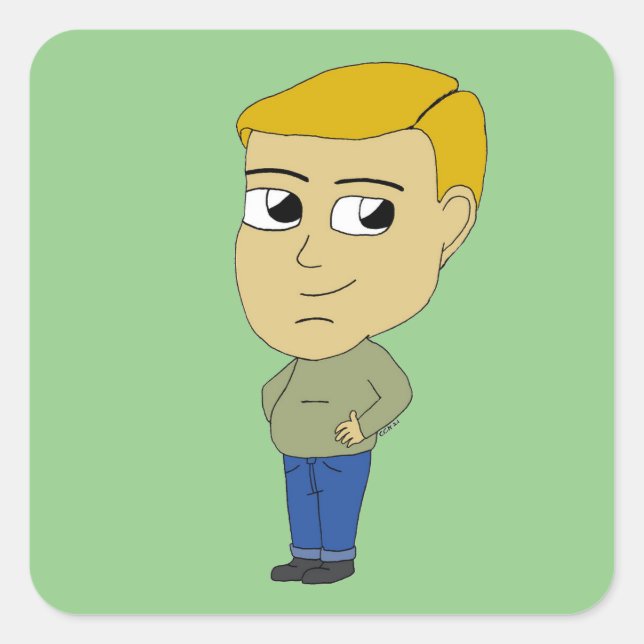 Adesivo Quadrado chibi (Frente)