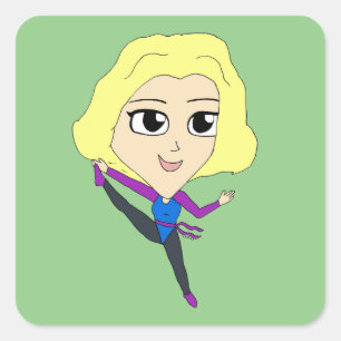 Adesivo Quadrado chibi