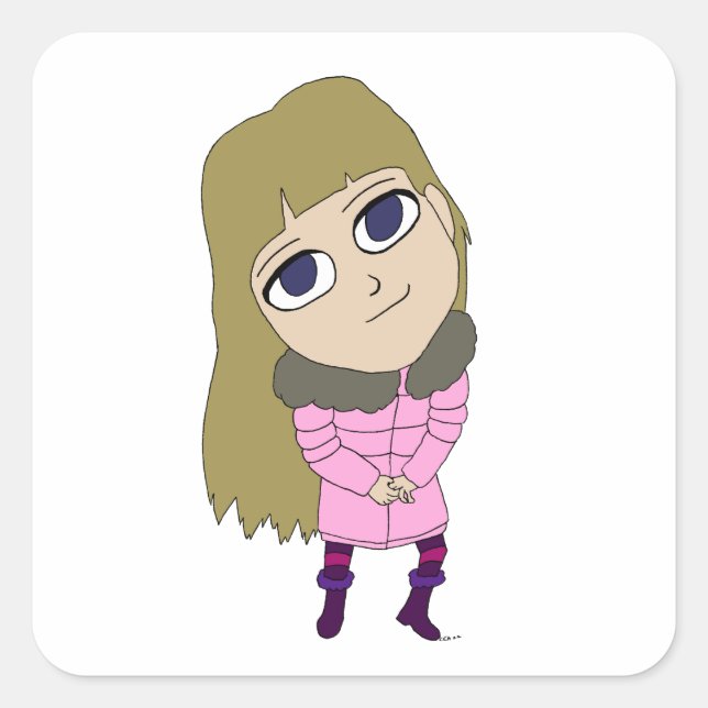 Adesivo Quadrado chibi (Frente)