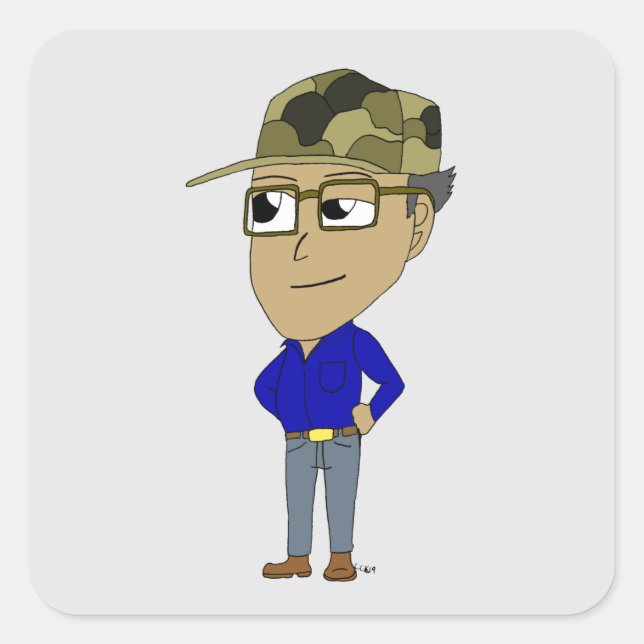 Adesivo Quadrado chibi (Frente)