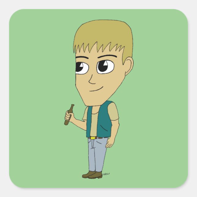 Adesivo Quadrado chibi (Frente)