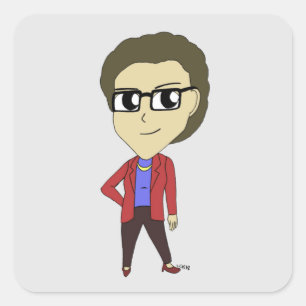 Adesivo Quadrado chibi