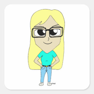 Adesivo Quadrado chibi