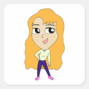 Adesivo Quadrado chibi