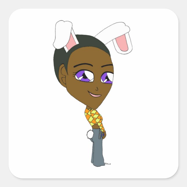Adesivo Quadrado chibi bunnygirl (Frente)