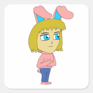 Adesivo Quadrado chibi bunnygirl 