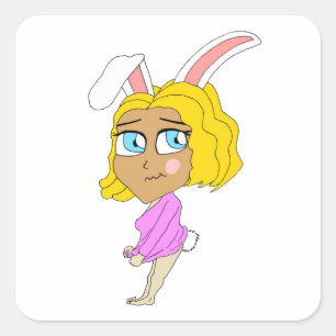 Adesivo Quadrado chibi bunnygirl  
