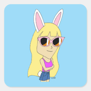 Adesivo Quadrado chibi bunnygirl