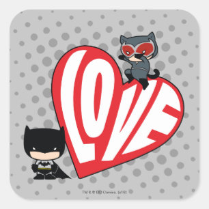 Adesivo Quadrado Chibi CatWomen Punt em Batman