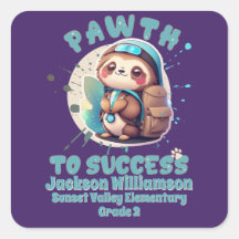 Chibi Kawaii Sloth Name School Grade