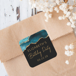 Adesivo Quadrado Chic Agate Geode Teto Dourado A Qualquer Ano Festa