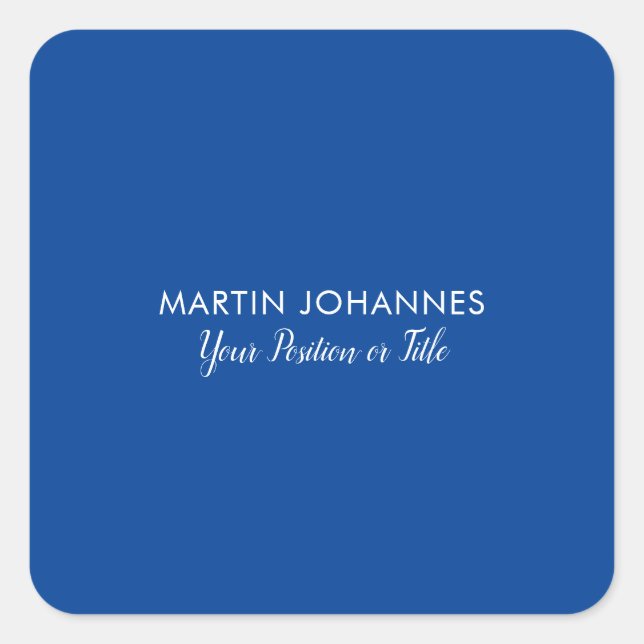 Adesivo Quadrado Chic Elegante Mínimo Azul-Na moda (Frente)