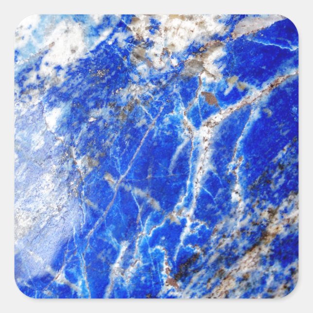 Adesivo Quadrado Chic Modern Blue Marble Stone (Frente)