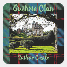 Adesivo Quadrado Chic Scottish Guthrie Clan, Castle Tartan Sticker