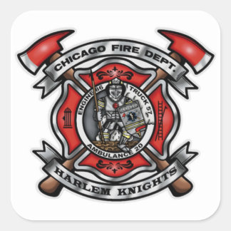 Adesivo Quadrado Chicago Fire Department/Harlem Knights E86 T57 A20