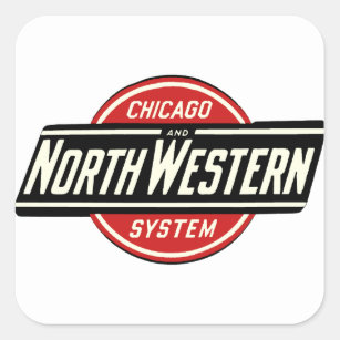 Adesivo Quadrado Chicago & logotipo do noroeste 1 da estrada de