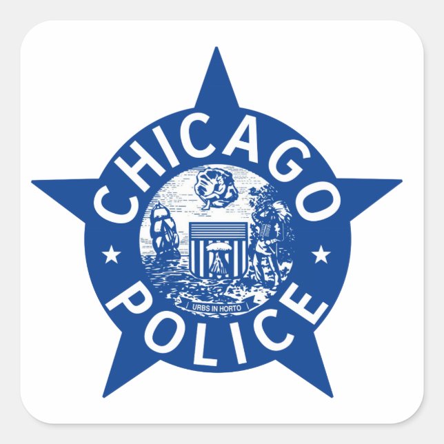 Adesivo Quadrado Chicago Police VINTAGE STAR (Frente)