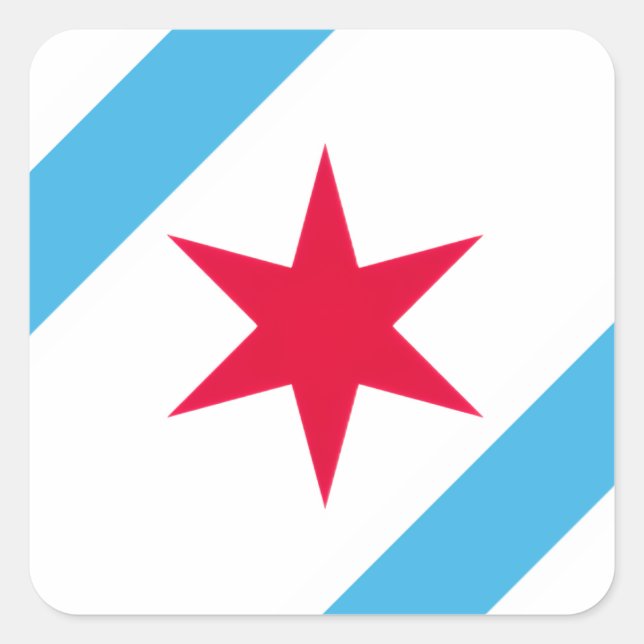Adesivo Quadrado Chicago Six Pointed Star (Frente)