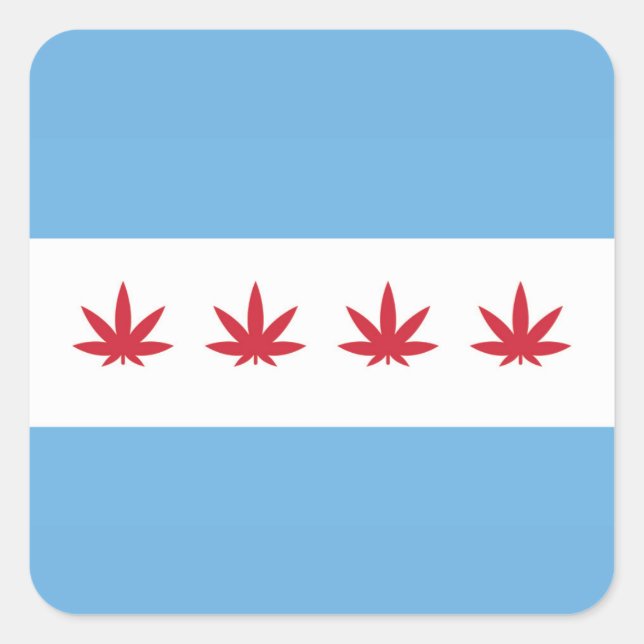Adesivo Quadrado Chicago Weed | Vinheta | Quadrado (Frente)